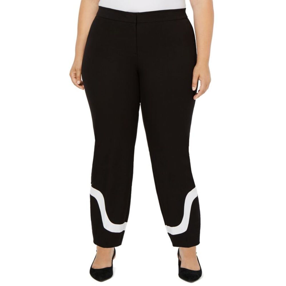 Alfani Plus Size Colorblock Hem Ankle Pants